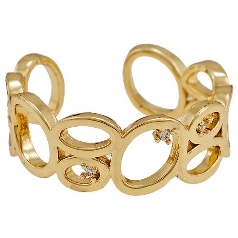 Δαχτυλίδι ανοιγόμενο μεταλλικό σε χρώμα χρυσό.