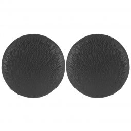 Σκουλαρίκια με κλίπ από δερματίνη, μήκους 4cm, σε χρώμα μαύρο.