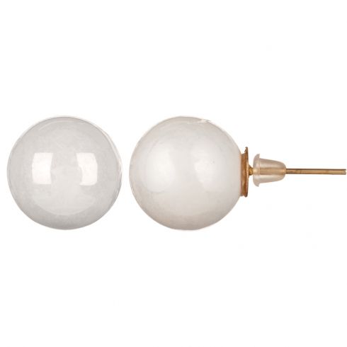 Σκουλαρίκια πέρλα ,διαμέτρου 2 cm, σε χρώμα λευκό