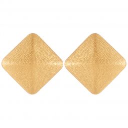 Σκουλαρίκια με κλίπ ρόμβος από δερματίνη, μήκους 4cm, σε χρώμα χρυσό.