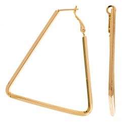 Σκουλαρίκια μεταλλικά (6cm),σε σχήμα τρίγωνο, σε χρώμα χρυσό