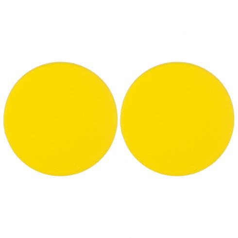 Σκουλαρίκια καρφωτά στρoγγυλά από ρητίνη διαμέτρου 3,5cm σε χρώμα κίτρινο