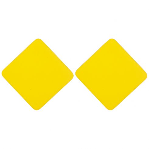 Σκουλαρίκια καρφωτά ρόμβος (3X3cm) από ρητίνη σε χρώμα κίτρινο