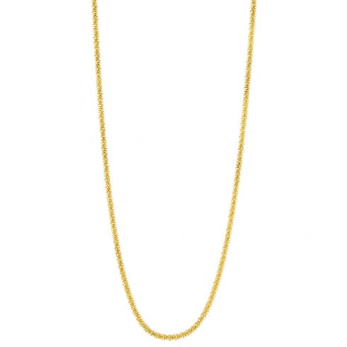 Κολιέ από ατσάλι στριφτή αλυσίδα, μήκους 42cm, σε χρώμα χρυσό.