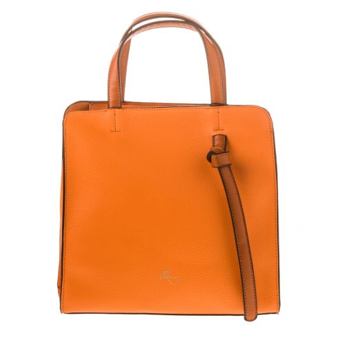 Τσάντα από δερματίνη (27cm x 26cm x 10cm) με εσωτερική τσέπη,χερούλια, φερμουάρ και διακοσμητικό λουράκι, λουρί ώμου 120cm,χρώμα ταμπά,καφέ