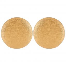 Σκουλαρίκια με κλίπ από δερματίνη, μήκους 4cm, σε χρώμα χρυσό.