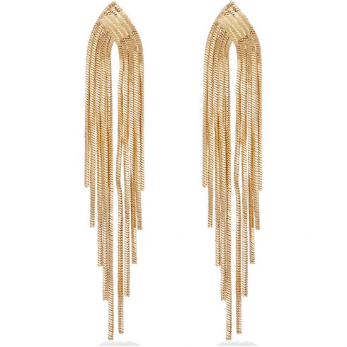Σκουλαρίκια κρεμαστά απο αλυσίδες μήκους 10cm, σε χρώμα χρυσό