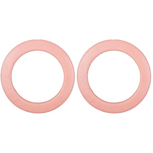 Σκουλαρίκια κρίκος,από δερματίνη, τρυπητά,διαμέτρου 60mm, σε χρώμα ρόζ