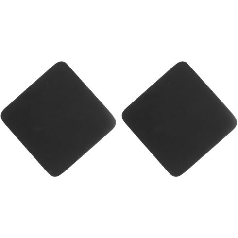 Σκουλαρίκια καρφωτά ρόμβος (3Χ3cm) από ρητίνη σε χρώμα μαύρο