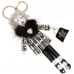 Μπρελόκ - Κλειδοθήκη με σχέδιο κούκλα, μήκους 16cm, σε χρώμα μαύρο.