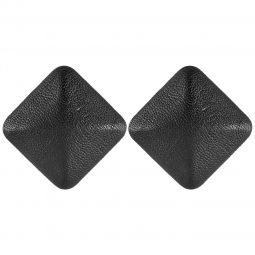 Σκουλαρίκια με κλίπ ρόμβος από δερματίνη, μήκους 4cm, σε χρώμα μαύρο.