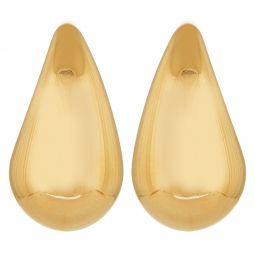 Σκουλαρίκια καρφωτά από ατσάλι σε σχέδιο δάκρυ, μήκους 2,5cm, σε χρώμα χρυσό.