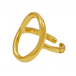 Δαχτυλίδι μεταλλικό σε οβάλ σχέδιο χρυσό