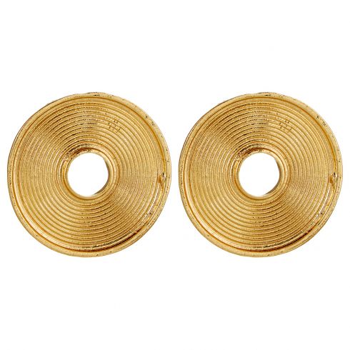 Σκουλαρίκια μεταλλικά στρογγυλά σαγρέ διαμέτρου 3,5cm σε χρώμα χρυσό.