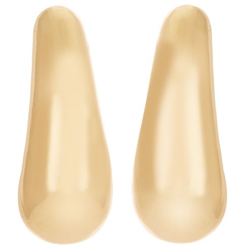 Σκουλαρίκια μεταλλικά καρφωτά σε σχέδιο σταγόνα, μήκους 4,5cm, σε χρώμα χρυσό.
