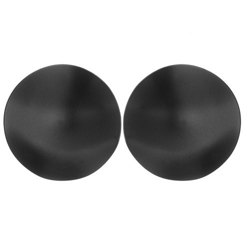 Σκουλαρίκια καρφωτά μεταλλικός κυματιστός δίσκος, διαμέτρου 5cm, σε χρώμα μαύρο.