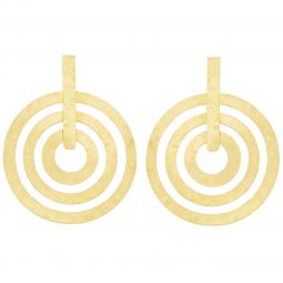 Σκουλαρίκια μεταλλικά σφυρήλατα (μήκους 7cm) με εσωτερικούς κύκλους σε χρώμα χρυσό