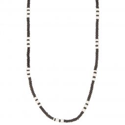 Κολιέ χειροποίητο αυξομειούμενο από κοκκάλινες χάνδρες, μήκους 46cm, σε χρώμα μαύρο.
