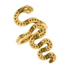 Δαχτυλίδι χειροποίητο, μεταλλικό σε σχήμα φιδιού, σε χρώμα χρυσό