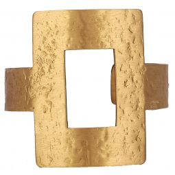 Βραχιόλι από μπρούτζο, ανοιγόμενο με κεντρικό ορθογώνιο σχήμα (6cm x 4.2cm) & κενό στο κέντρο σε χρώμα χρυσό