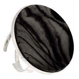 Δαχτυλίδι από πέτρα στρογγυλό, ανοιγόμενο σε χρώμα,γκρί, ασημί