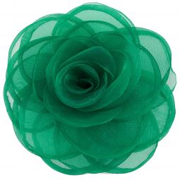 Μπουτονιέρα λουλούδι από ύφασμα, διαμέτρου 13cm, σε χρώμα πράσινο.