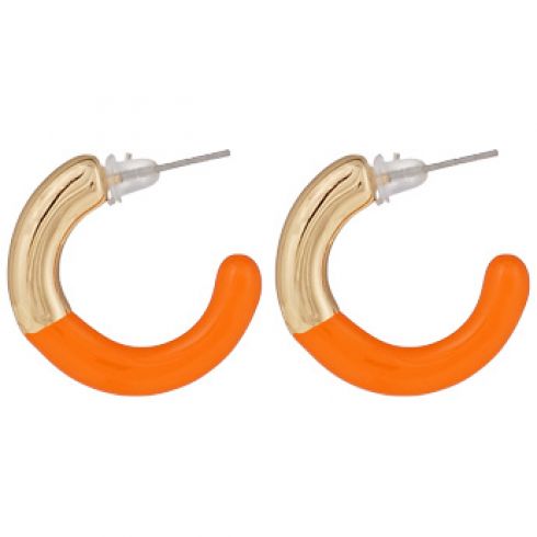 Σκουλαρίκια κρίκοι μεταλλικοί 20mm σε χρώμα πορτοκαλί