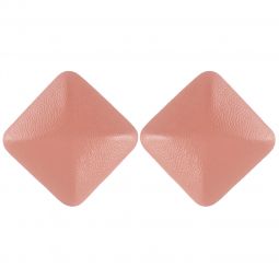 Σκουλαρίκια με κλίπ ρόμβος από δερματίνη, μήκους 4cm, σε χρώμα ρόζ.